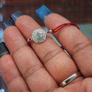 Saint Benedict Protection Bracelet in 925 Sterling Silver with Red String